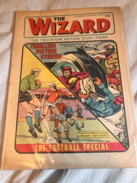 Wizard vintage comic No.49 January 1971 Football Special UK