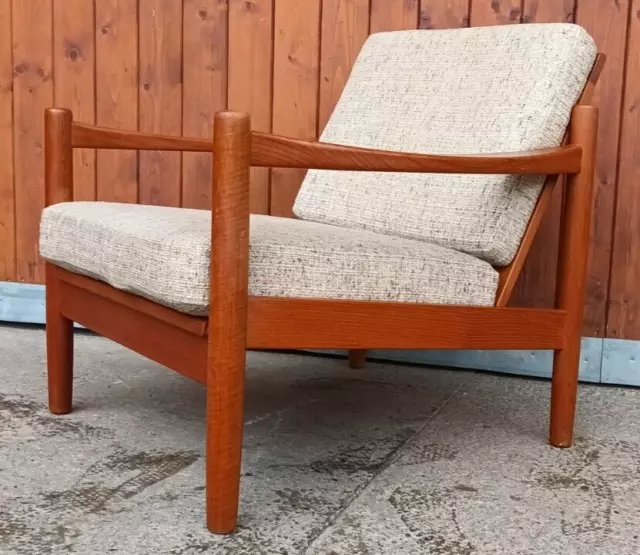60er Vintage Teak Sessel Retro Lounge Easy Chair Danish Mid Century 2