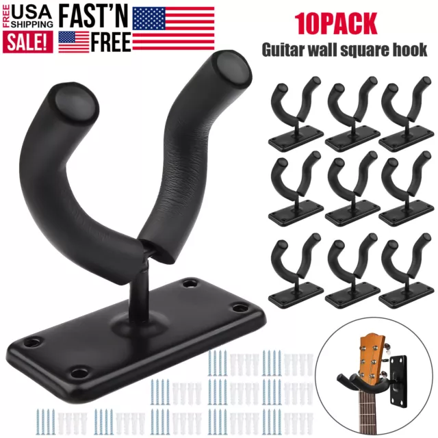 1-10 Pc Universal Guitar Hangers Wall Mount Instrument Display Holder Stand Hook