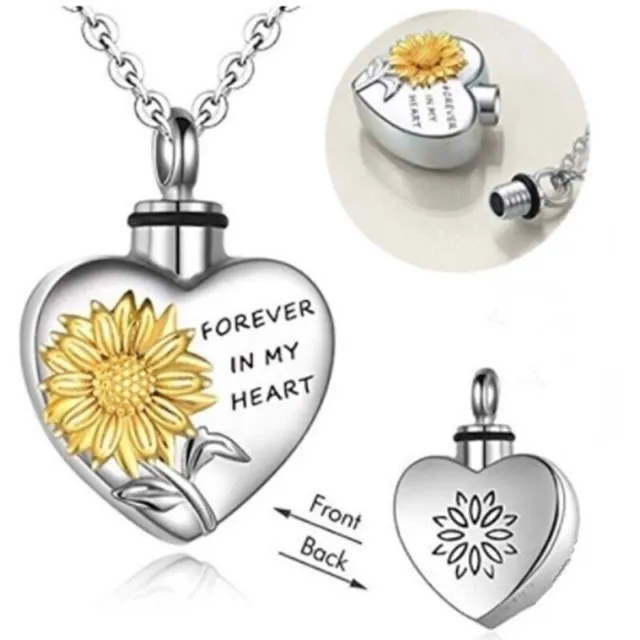 Urn Necklace Cremation Jewellery Ashes Heart Pendant Locket Keepsake Memorial