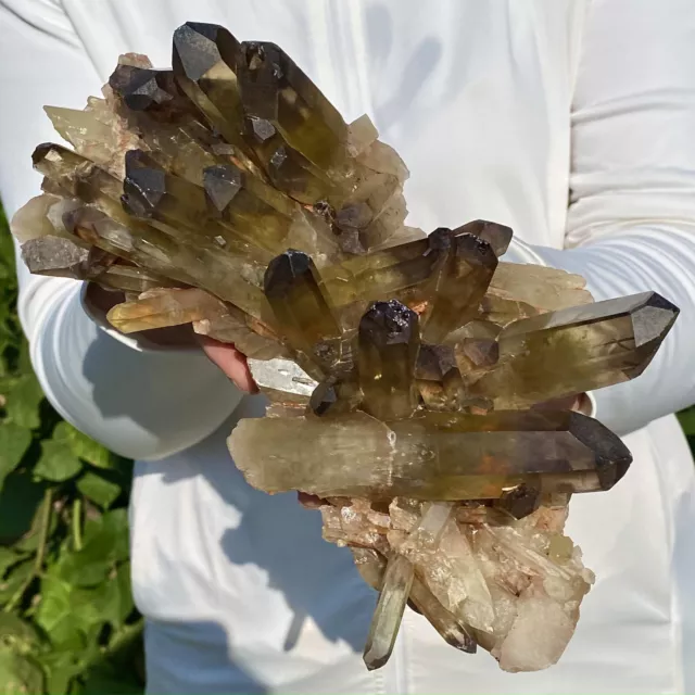 2.09LB Natural Citrine cluster mineral specimen quartz crystal healing