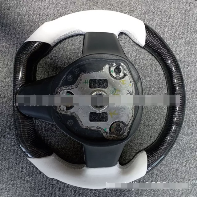 For Tesla Steering Wheel White for Model Y 2021-2023 Nappa Leather W/Heating 2