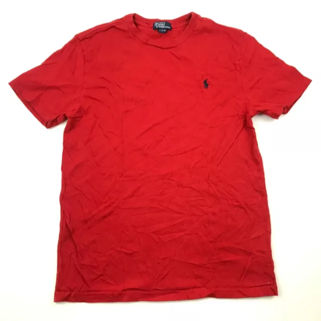 Ralph Lauren Camicia Ragazzi Taglia Large 14 - 16 Rosso Manica Corta Tee Bambini