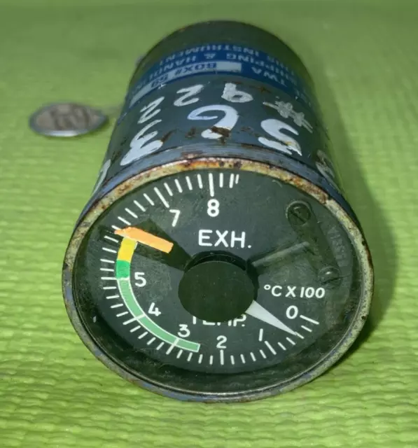 152BL801A EGT EXHAUST GAS TEMP INDICATOR TWA 727 Jetliner Aircraft Vintage Part