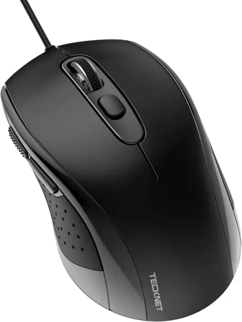 TECKNET Wired Mouse, Mice Wired Optical USB Computer Mouse With 3600 DPI Gaming