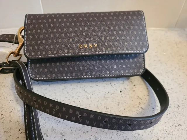 •New DKNY Brown M / L  Bumbag fanny pack Waist Handbag Purse Wallet