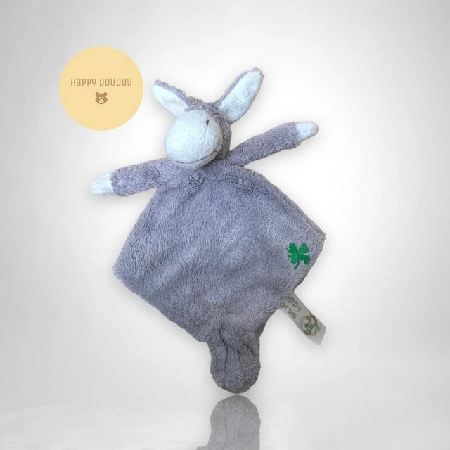 Doudou Marionnette losange Ane gris Happy Horse DP99