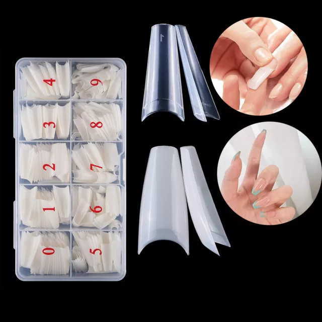 500X Artificial Nail Tips False Nails With Box Acrylic Gel Extension Half Cover