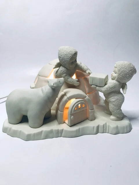 Dept 56 Snowbabies “WE'RE BUILDING AN ICY IGLOO” Lighted Figure Vintage Works