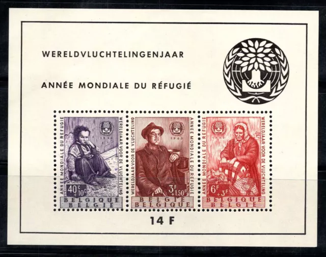 Belgique 1960 Mi. Bl. 26 Bloc Feuillet 60% Neuf ** Réfugié