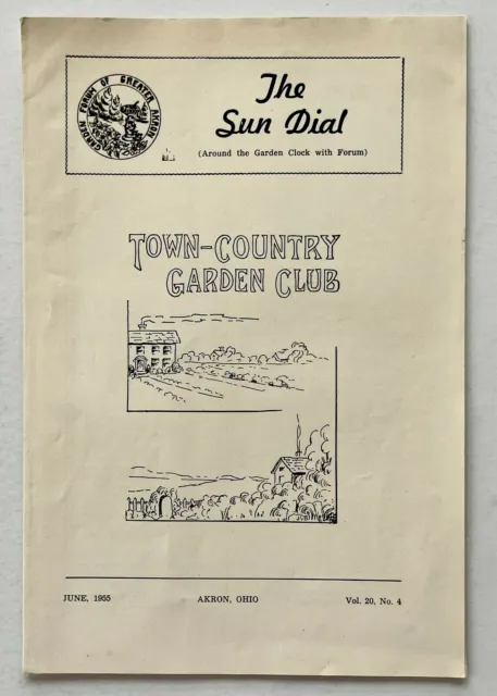 1955 Sun Dial Akron Ohio Garden Forum Vintage Newsletter Town-Country Club OH