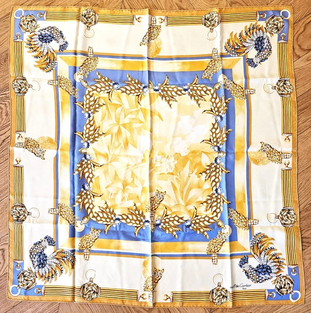 Foulard carré 90cm Vintage Turquoise Guy St Honoré Cadeau