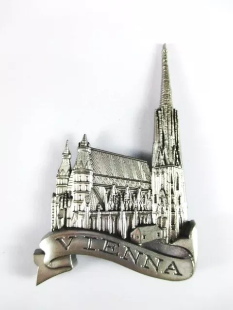 Wien Stephansdom silber Vienna Österreich Metall Magnet Souvenir Austria,Neu