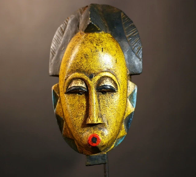 MASQUE BRONZE LAITON art africain ancien african tribal métal ethnique dlg mali EUR 69,00