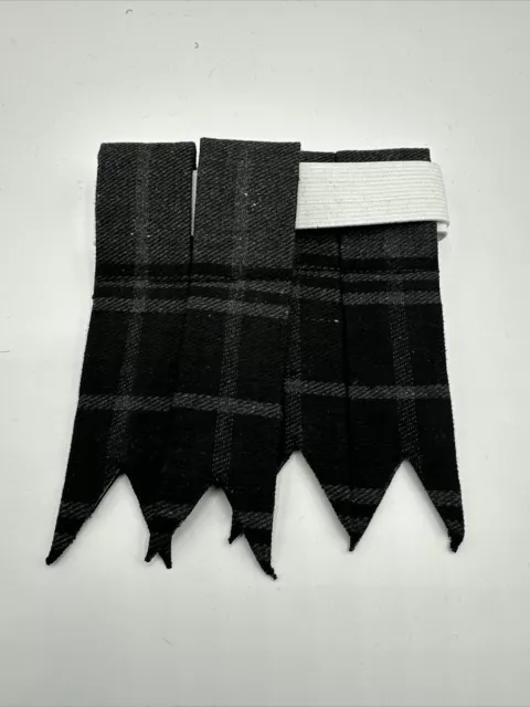 Scottish Kilt Hose Sock Flashes Garter Highland Wear choice of Tartans now £7.99