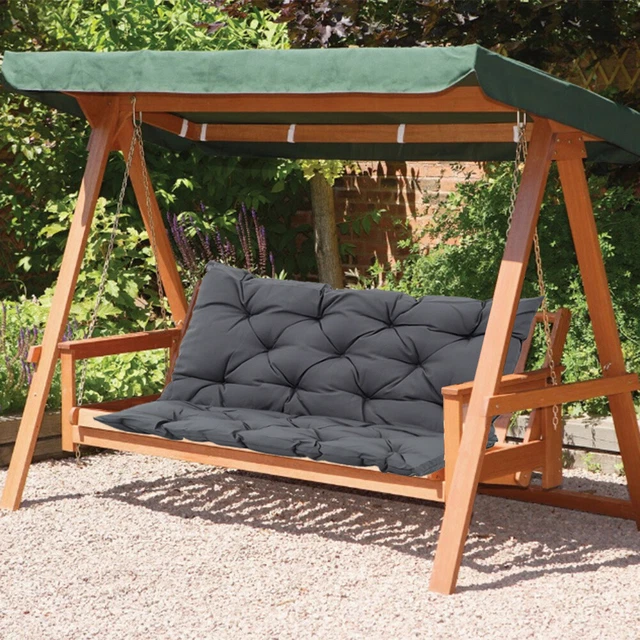 3 Seater Replacement Cushions for Garden Swing Bench Chair Seat w/Backrest 150cm