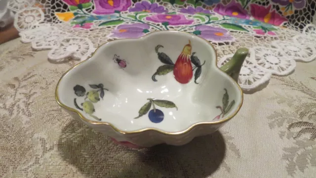 Herend Fruit Porcelain Leaf Dish Hungary