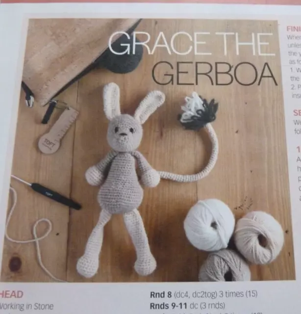 Toy Crochet Pattern - Grace The Gerboa - Toft Dk - Magazine Pages