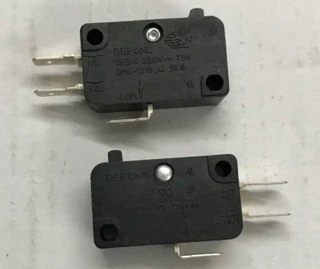 DEFOND DMC-1215 u 5E4 Micro Limit Switch 3 Pins No Press Rod 15A 250VAC T85