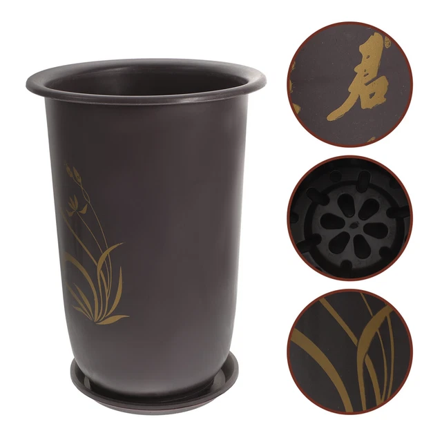 2 Pcs planter container Flowerpot Ceramic Outdoor Planters Wine Barrel