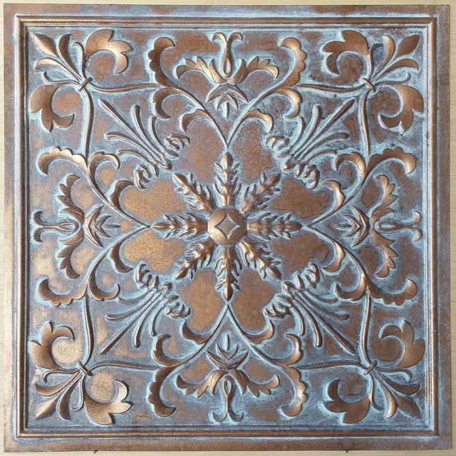 Faux tin vintage Ceiling tiles weather copper decor wall panels PL70 10pcs/lot