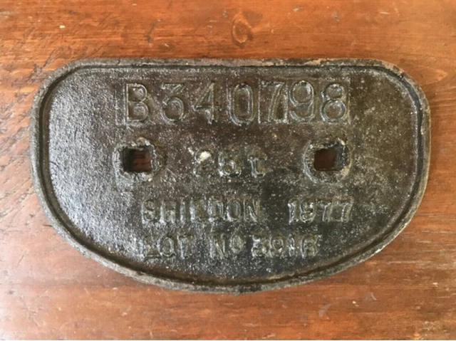 1977 ANTIQUE RAILROAD Rail Car Carriage Builders Plaque Plate Shildon