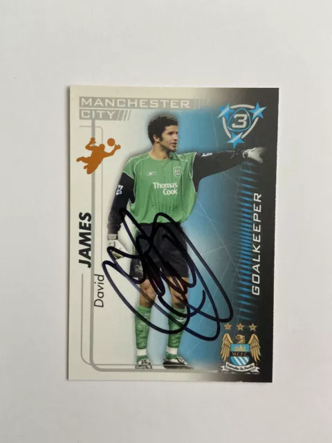 David James - Manchester City Fc Fussball Signierte Schusskarte