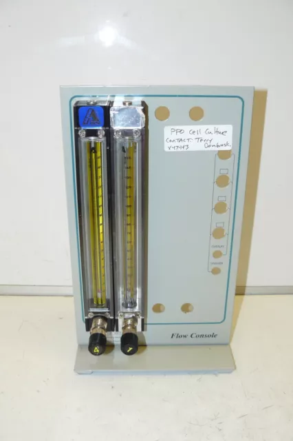 Applikon Flow Console W/ 2 Aalborg Pmr1-013374 Flow Meters 0-150 Mm 200 Psi Max