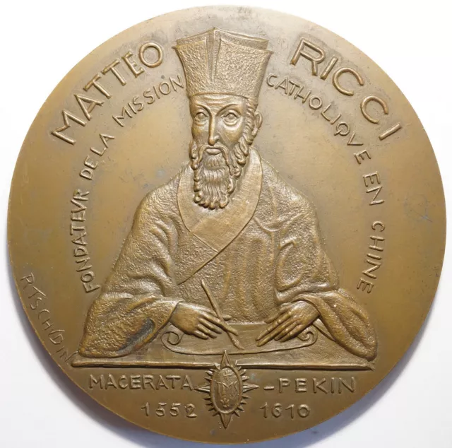 RARE MEDAILLE D'ART MdP DE MATTEO RICCI, MISSION EN CHINE (Gr. : Tschudin)