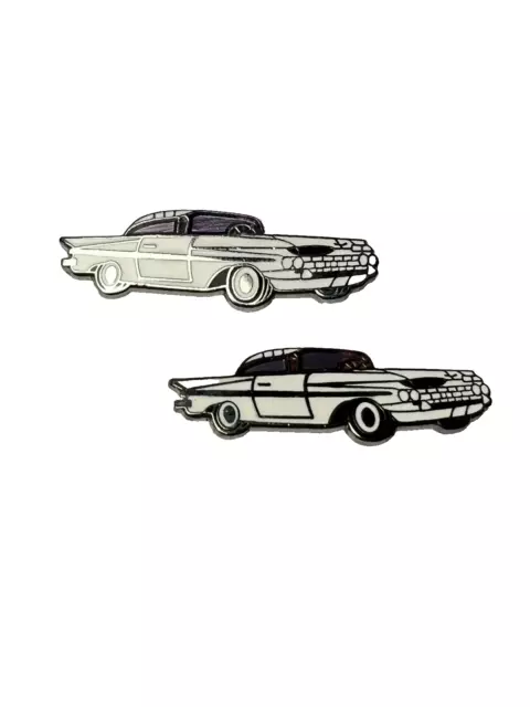 Custom Made Cufflinks Vintage Car 1959 Chevrolet Chevelle Chevy Coupe White DIY