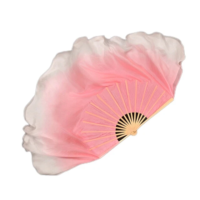 Veli Ventilatore Mezzo Cerchio Rosa Seta Donne Danza Folk 1 Paia 2 Strati Leggera Seta E9W6