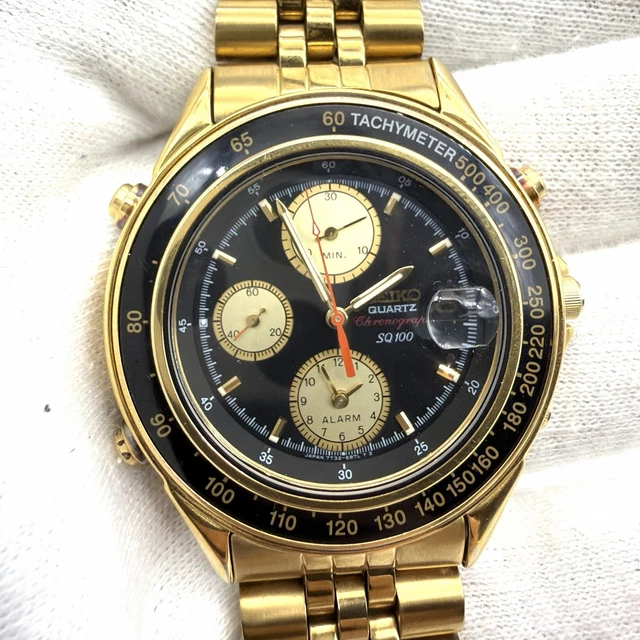 Montre Seiko Chronographe Quartz V657 - Boîtier Acier 44mm, étanche 100m, Bon état