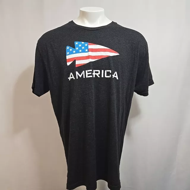 Camiseta GoRuck Tri Blend Bandera Americana Para Hombre Talla XXL 2XL Gris Carbón