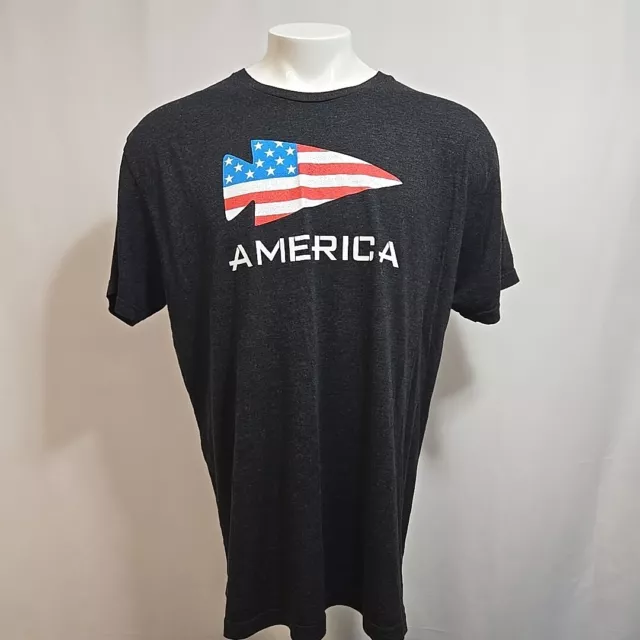 GoRuck Tri Blend American Flag Tee Shirt Mens Size XXL 2XL Charcoal Gray