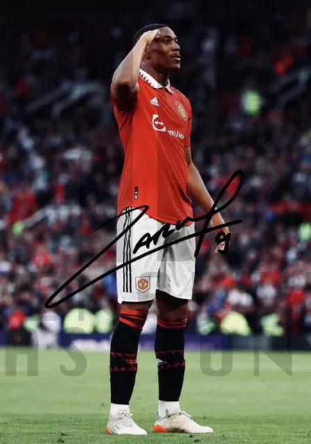 ANTHONY MARTIAL (1206) Signed MANCHESTER UNITED Printed Photo Autograph 6x4