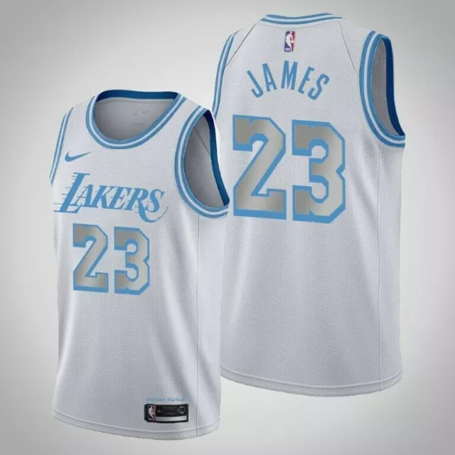 Beliebte LeBron James j23 Los Angeles Lakers White Basketball Jersey Brand NewDE