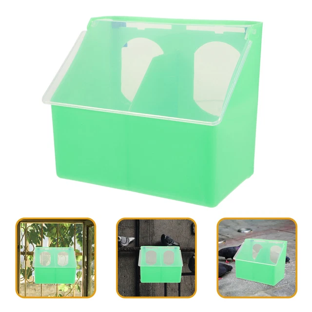 Alimentador de palomas colgante de múltiples cuadrículas caja de almacenamiento de alimentos jaula para pájaros colgante
