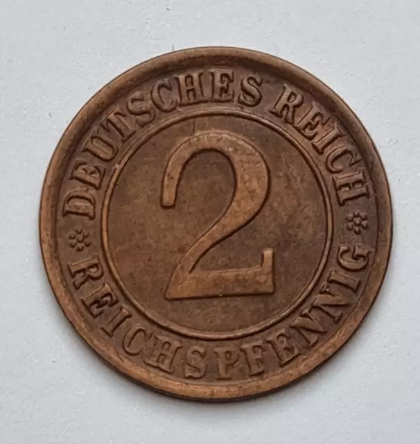 2 Reichspfennig 1924 J, J314; Top Erhaltung