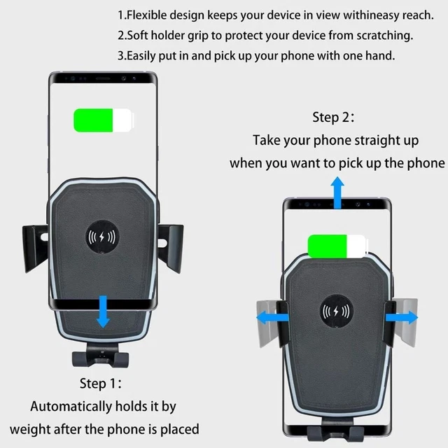 10W Wireless Charger Auto Handyhalterung mit Ladefunktion,Kfz Handy Halterung 6