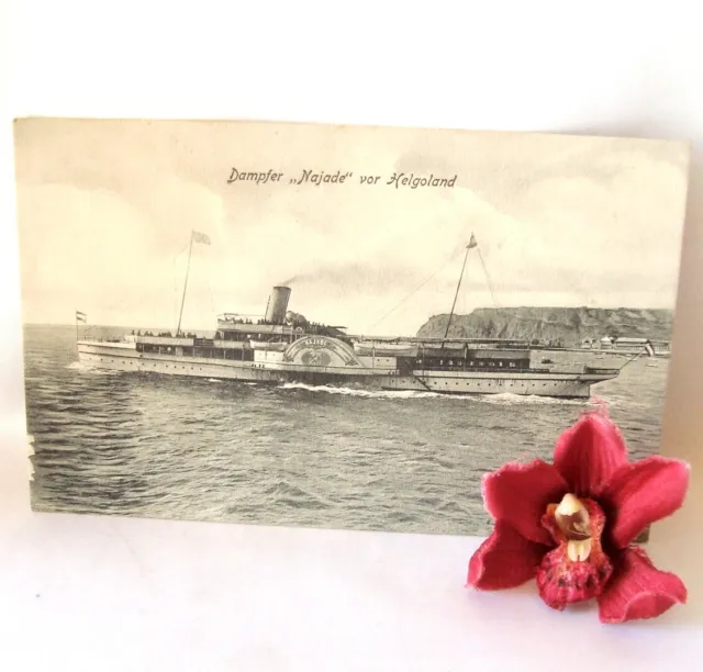 alte AK Dampfer Najade vor Helgoland Postkarte um 1900 / ev 209(1)