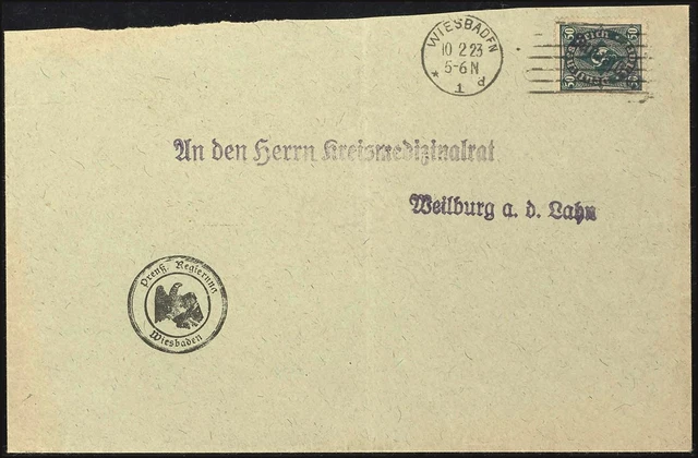 33332) Kontrollaufdrucke Wiesbaden MiNr. 18IIa BF Befund Weinbuch BPP Mi. 180.-