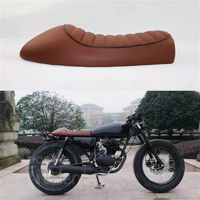 Motorcycle Vintage Cafe Racer Flat Brat Hump Saddle Seat For Honda Yamaha Suzuki