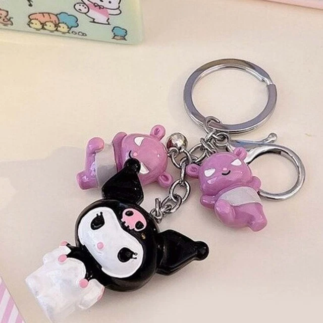 SANRIO CHARACTERS KUROMI Cute Keychain Purse Loungefly Bag Charm 3D