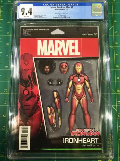 Invincible Iron Man 1 JTC Action Figure Variant CGC 9.4 Riri 2017 Ironheart