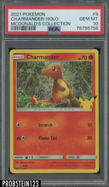2021 Pokemon McDonald's Collection #9 Charmander - Holo PSA 10 GEM MINT