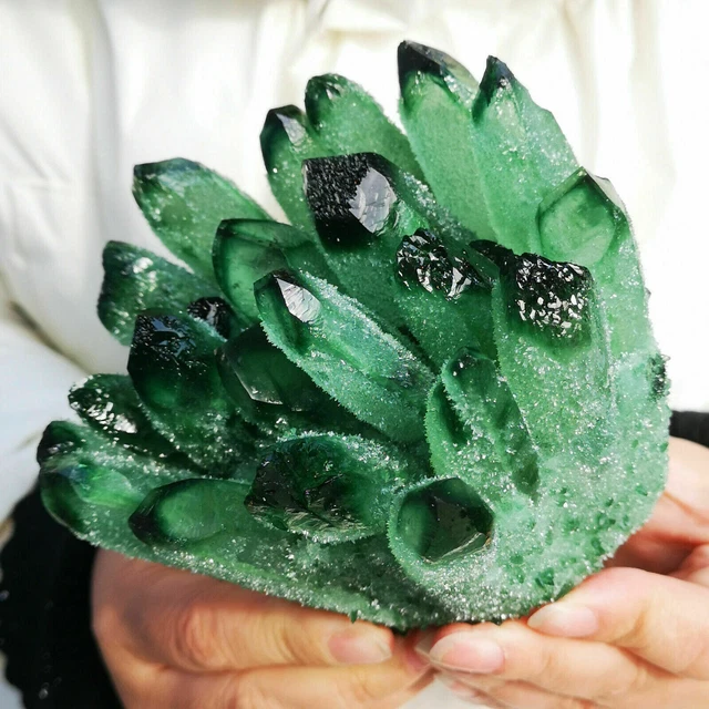 New Find Green Phantom Quartz Crystal Cluster Mineral Specimen Healing 500g+/1pc