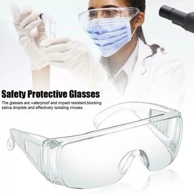 Adult Clear Safety Goggles Glasses Eye Protection Work Lab Dust Clear Lens AU 3