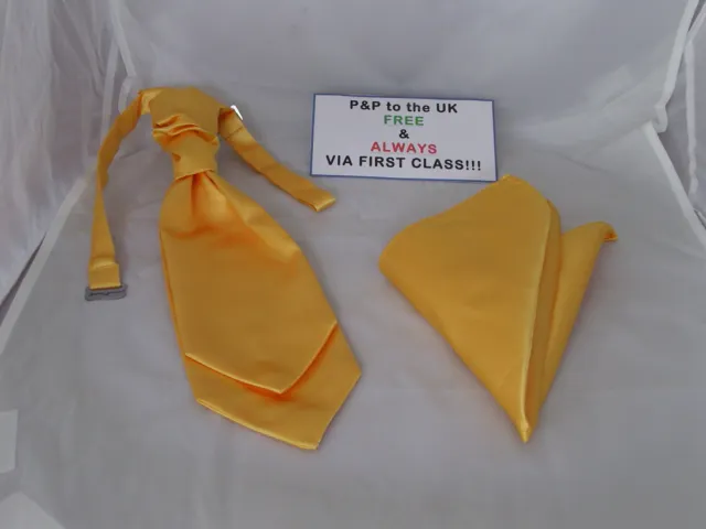 NEON Gold BOYS Ruche Polyester Tie Cravat and Hankie Set>More U Buy >More U Save
