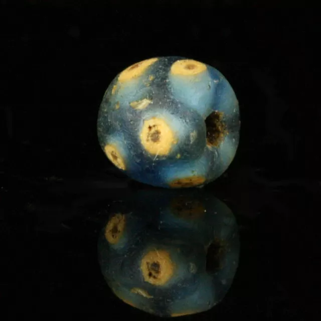 Ancient glass beads: genuine Medieval/ Byzantine/ Islamic mosaic bead, 7-9 centu