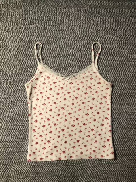 BRANDY MELVILLE RARE Skylar White And Red Floral Bow Tank Perfect Condition  £9.00 - PicClick UK